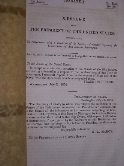 Image for Message from the President of the U.S., Communicating ... Information Respecting the Bombardment of San Juan De Nicaragua
