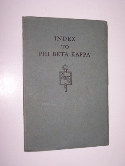 Image for INDEX TO PHI BETA KAPPA