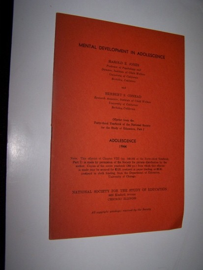 Image for MENTAL DEVELOPMENT IN ADOLESCENCE
