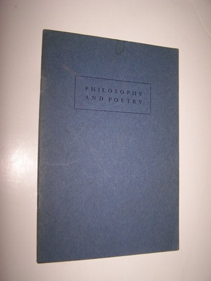 Image for PHILOSOPHY AND POETRY