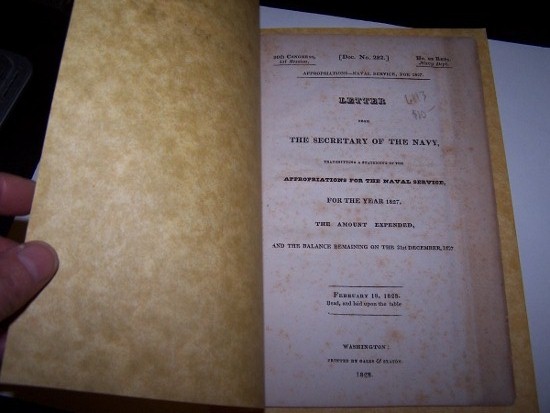 Image for Appropriations - Naval Service, for 1827 - Letter from the Secretary of the Navy