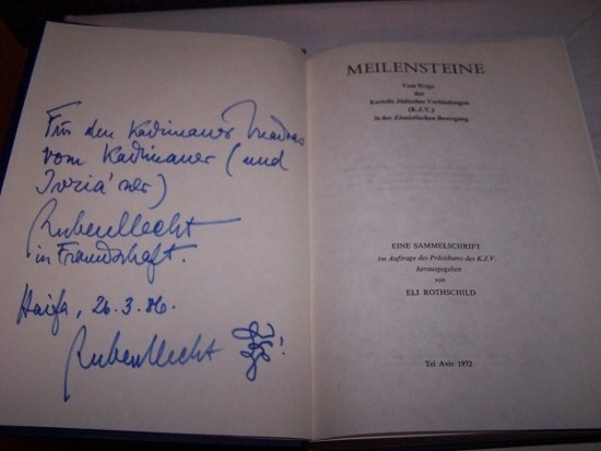 Image for MEILENSTEINE Vom Wege Des Kartells Judischer Verbindungen (K. J. V. ) in Der Zionistischen Bewegung Eine Sammelschrift / Im Auftrage Des Prasidiums Des K. J. V. Herausgegeben Von Eli Rothschild
