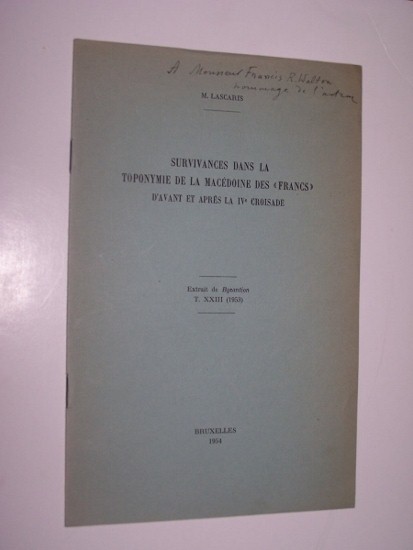 Image for Survivances dans la Toponymie de la Macedoine des Francs d'avant et apres La IVe Croisade