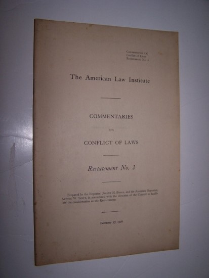 COMMENTARIES ON CONFLICT OF LAWS Restatement No. 2 Image for COMMENTARIES ON CONFLICT OF LAWS Restatement No. 2