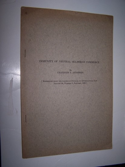 Image for Immunity of Neutral Sea-Borne Commerce