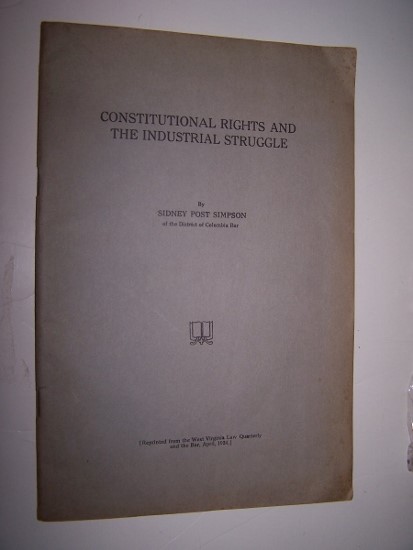 Image for Constitutional Rights and the Industrial Struggle with typed letter signed by the author