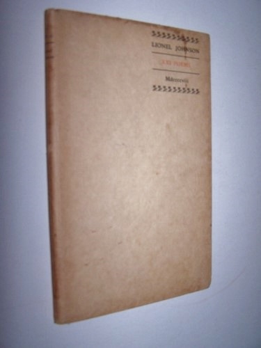 Twenty One Poems Written By Lionel Johnson Selected By William