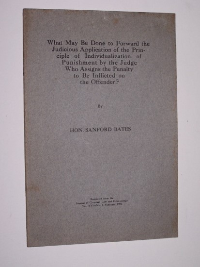 Image for What may be done to forward the judicious application of the principle of individualization of punishment by the judge who assigns the penalty to be inflicted on the offender?