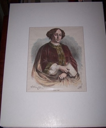 Image for Hand Colored Wood Engraved Portrait of George Sand from a design by Emile Bayard engraved by E. Yon"Histoire Populaire Contemporaine de la France"