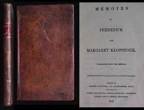 Image for MEMOIRS OF FREDERICK AND MARGARET KLOPSTOCK MEMOIRS OF FREDERICK AND MARGARET KLOPSTOCK
