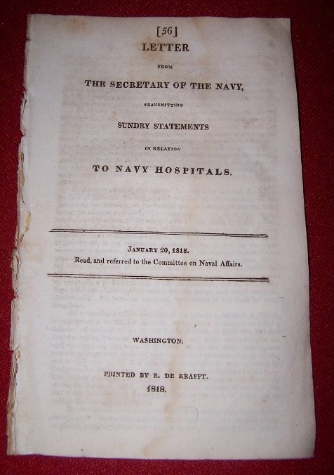 LETTER from the SECRETARY OF THE NAVY transmitting SUNDRY STATEMENTS in relation to NAVY HOSPITALS January 20, 1818