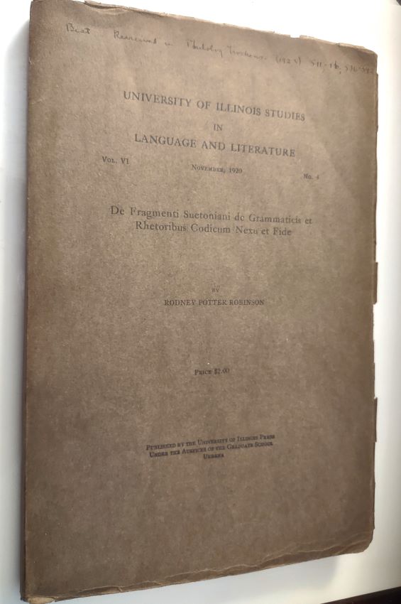 Image for De fragmenti Suetoniani De grammaticis et rhetoribus codicum nexu et fide De fragmenti Suetoniani De grammaticis et rhetoribus codicum nexu et fide
